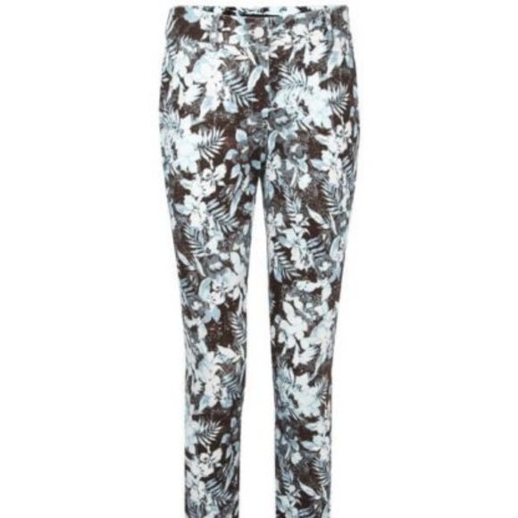 Alexander Wang New JEANS Leaf Print Black Blue Multi Women's 28 NWT 🎉HP - Picture 2 of 9